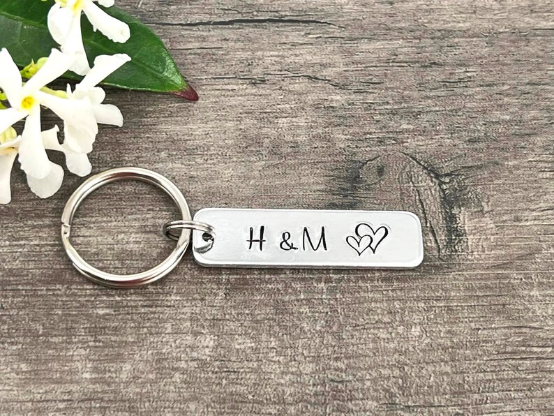 Couples Keyring, Initial Keyring, Boyfriend Girlfriend Gift, Valentine's Wedding, Anniversary Gift image 4