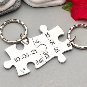 Couples Gift, Puzzle Keyring, Special Date Personalised Keyring, Relationship, Wedding, Anniversary, Valentines Gift image 6