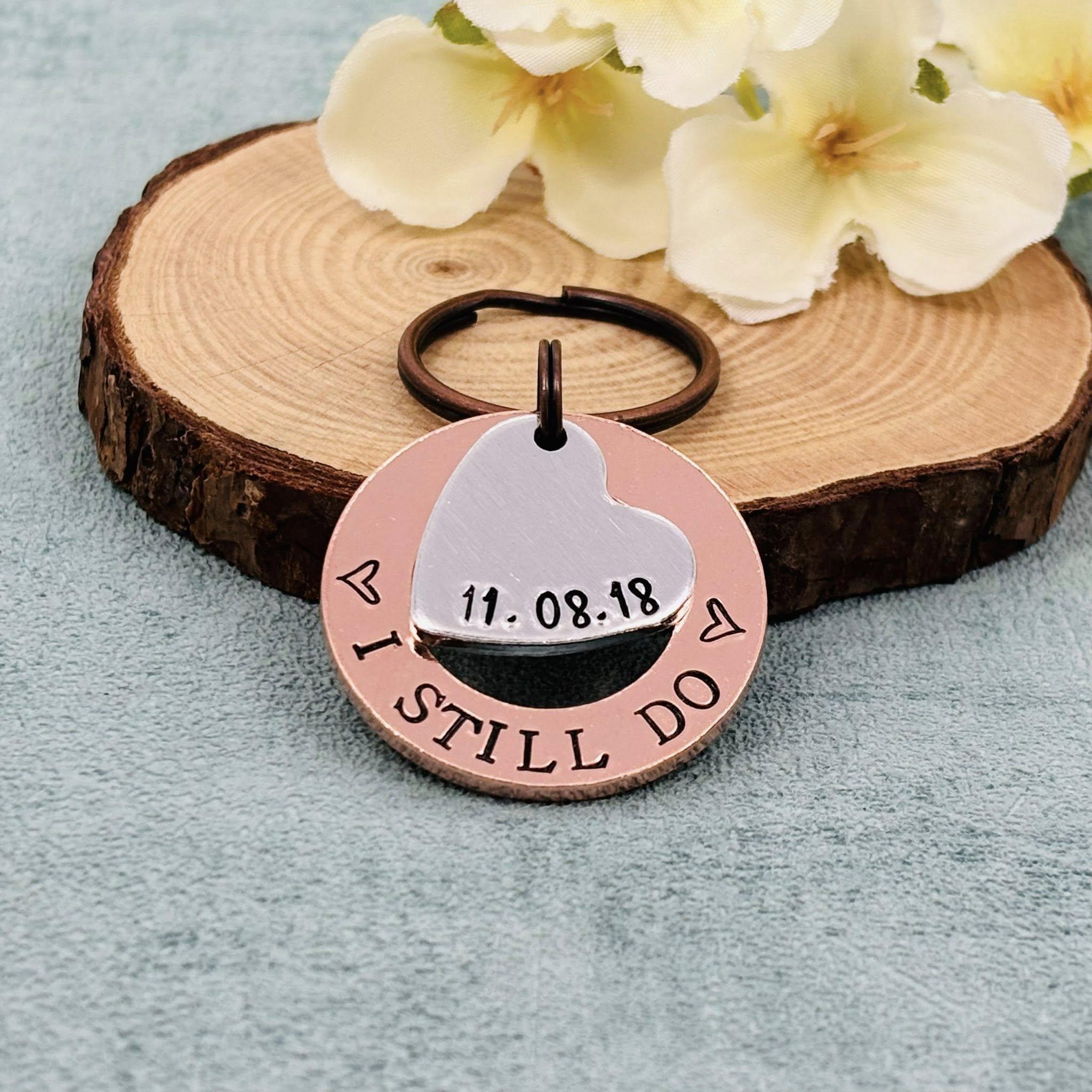 7th 22nd Wedding Anniversary Copper Keyring, I Still Do Gift - Etsy