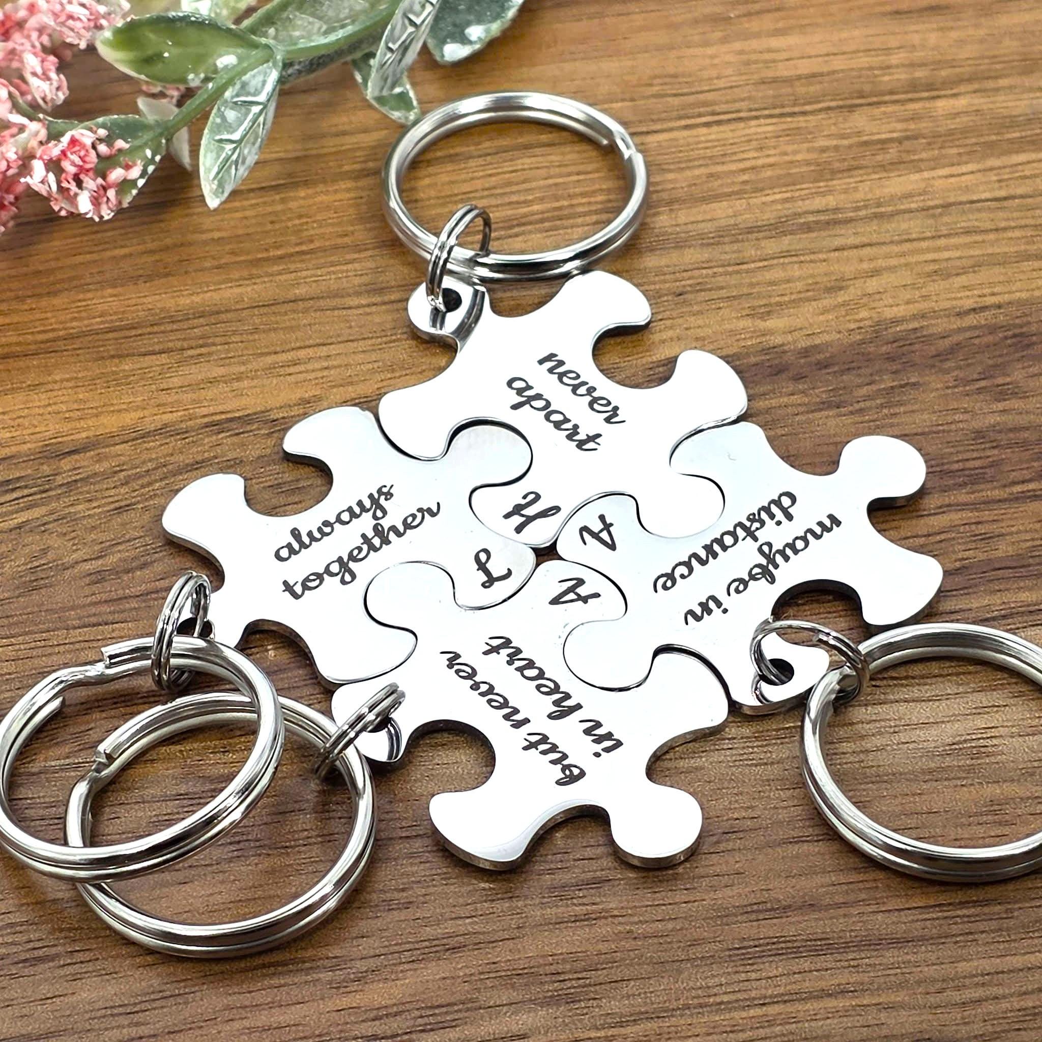 Best Friends Personalised Puzzle Keyring Set, Interlocking