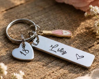 Personalised 18th Birthday Keyring, Birthday Gift for Her, Daughter Gift