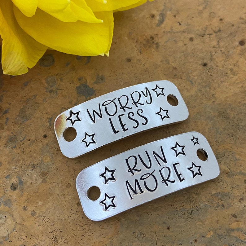 Runner Tags Labels Personalised Trainer Tags, Worry Less Run More, Running Shoe Tag ...