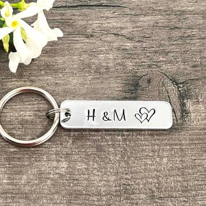 Couples Keyring, Initial Keyring, Boyfriend Girlfriend Gift, Valentine's Wedding, Anniversary Gift image 3