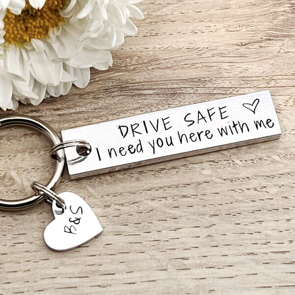 New Driver Keyring, Drive Safe Personalised Keyring, Valentines Gift for Him, Couples Boyfriend Gift