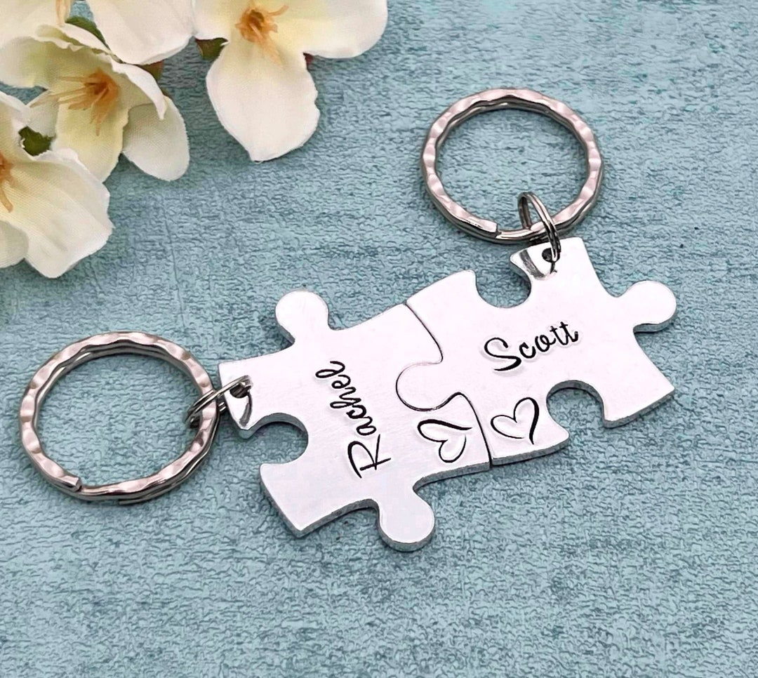 Couples Keyring, Personalised Best Friends Puzzle Keyring, Relationship ...