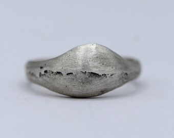 Flux Rustic Sand Cast Silver Ring