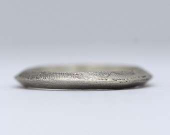 Expansion Rustic Sand Cast Silver Ring with Organic Texture