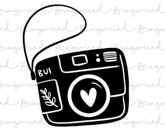 Retro camera vector / svg png dxf eps pdf ai / cricut glowforge / commercial use procreate art digital files supplies/ border/ original