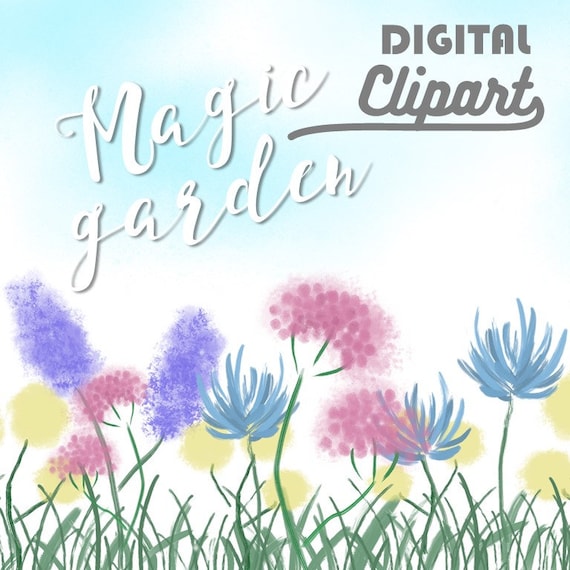 Magic Garden Digital Clipart Planner Clip Art Png Instant Etsy