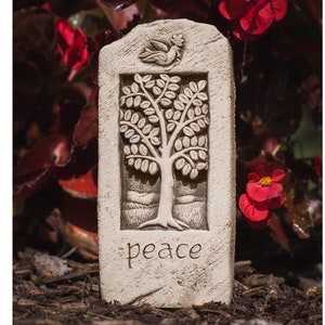 Peace Stone, Peace Statue with Dove, Peace Dove With Olive Branch, Peace Tree With Dove, Peace Dove Wall Art, Peace Sculpture, Sympathy Gift