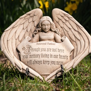 Personalized Gift Engraved Angel Plaque, Sympathy Angel Stone for Garden or Home, Memorial Gift For Loss of a Loved One, Angel Wings Gift