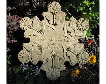 Butterfly Stepping Stone and Wall Plaque for Garden & Home, Butterfly Wall Decor with Hook, Butterfly Art for Housewarming Gift, Garden Gift