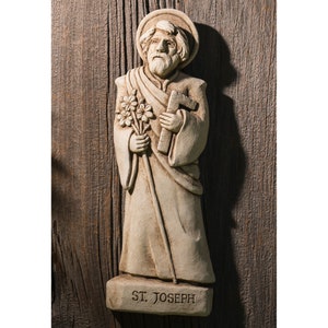 Saint Joseph Stone Statue for Home & Garden, St. Joseph Religious Statute, Patron Saint of Fathers, Workers and Carpenters, Holy St. Joseph
