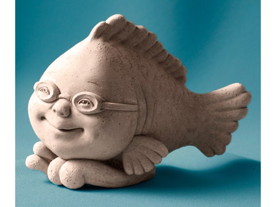 Cute Fish Stone Sculpture, Guppy Fish, Baby Fish Art Figurine