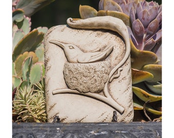 Nesting Hummingbird Plaque For Home & Garden, Hummingbird In Nest Plaque Wall Plaque, Art For Bird Lovers, Gift For Birdwatcher