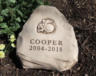 Pet Memorial Stone, Pet Stone Memorial, Engraved Stone, Engraved Pet Headstone for Garden, Pet Grave Marker, Pet Grave Stone Sculpture