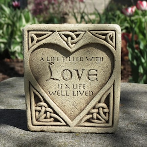 Celtic Love Knot Plaque, Stone Sculpture with Celtic Love Knot and Saying, Celtic Sympathy Gift For Loss Of Loved One, Valentine&#39;s Day Gift