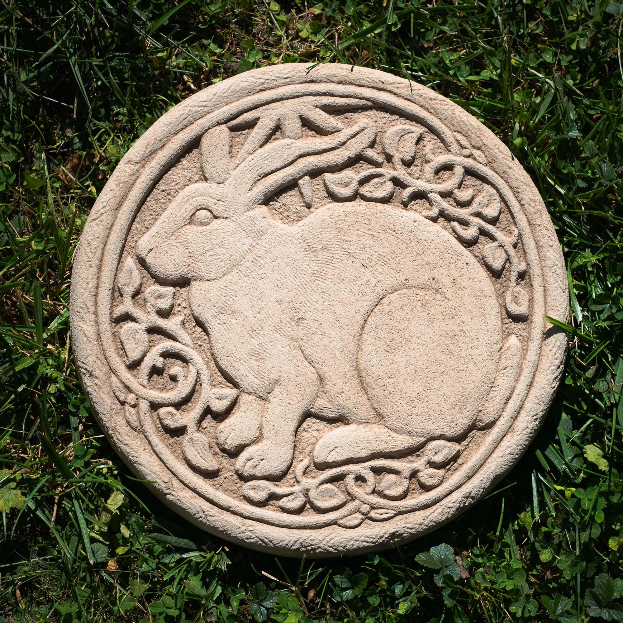 Rabbit Stepping Stone or Wall Plaque: Handmade Stone Garden Decor - Etsy