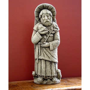 Saint Francis Statue, St. Francis of Assisi Garden Statue, St. Francis With Animals, Patron Saint of Animals, St. Francis Stone on Mantle