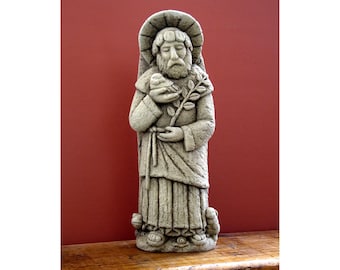 Saint Francis Statue, St. Francis of Assisi Garden Statue, St. Francis With Animals, Patron Saint of Animals, St. Francis Stone on Mantle