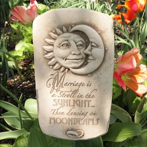Sun and Moon Stone Wall Art, Anniversary Gift Sculpture, Wedding Gift, Marriage Plaque, Newlywed Gift, Marriage Plaque, Valentine's Day Gift