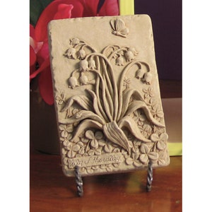 Lilies of the Valley Flower Plaque, Lily of the Valley Stone Sculpture, Lily of the Valley, Nature Lover Gift, Lily of the Valley Decor