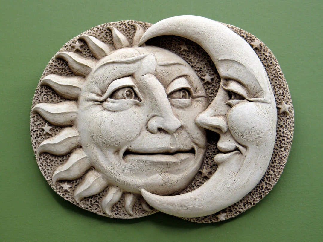 Sun & Moon Wall Art, Celestial Decor, Sun and Moon Garden Plaque