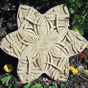 Dragonfly Stepping Stone and Wall Plaque for Garden & Home, Dragonfly Wall Decor with Hook, Dragonfly Art for Housewarming Gift