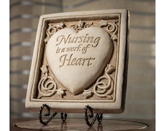 Nurse Gift, Gift for Nurse, Gift Heart Plaque for Nurse, Garden Stone for Nurses, Nursing Graduation Gift, Retirement Gift, Graduation Gift