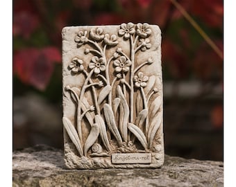 Forget-Me-Not Plaque, Stone Sculpture of Forget-Me-Not Flowers, Forget-Me-Not Sympathy Gift For Loss Of A Loved One, Flower Fiqurine