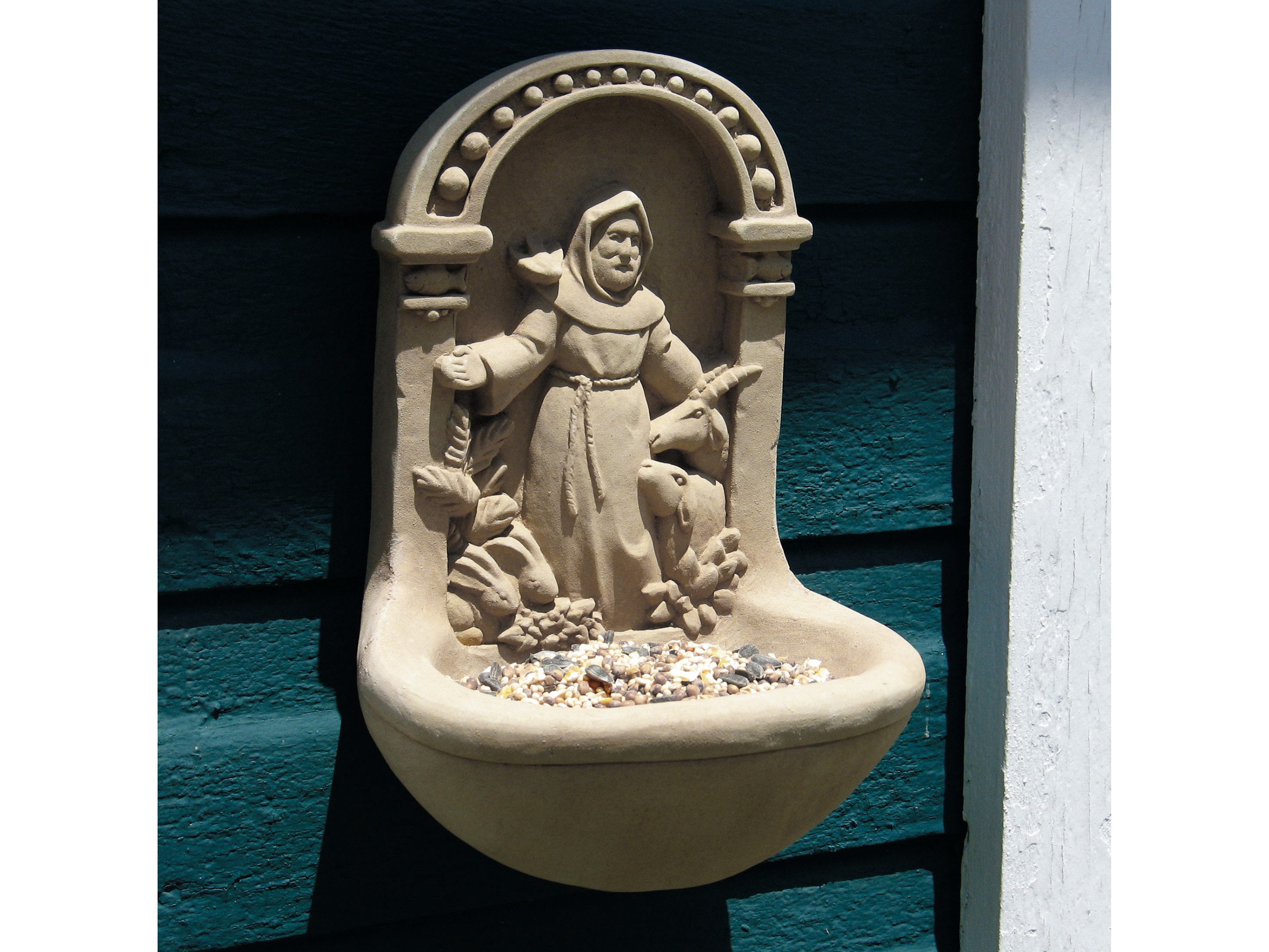 Saint Francis Bird Feeder, St. Francis of Assisi Stone Garden Statue