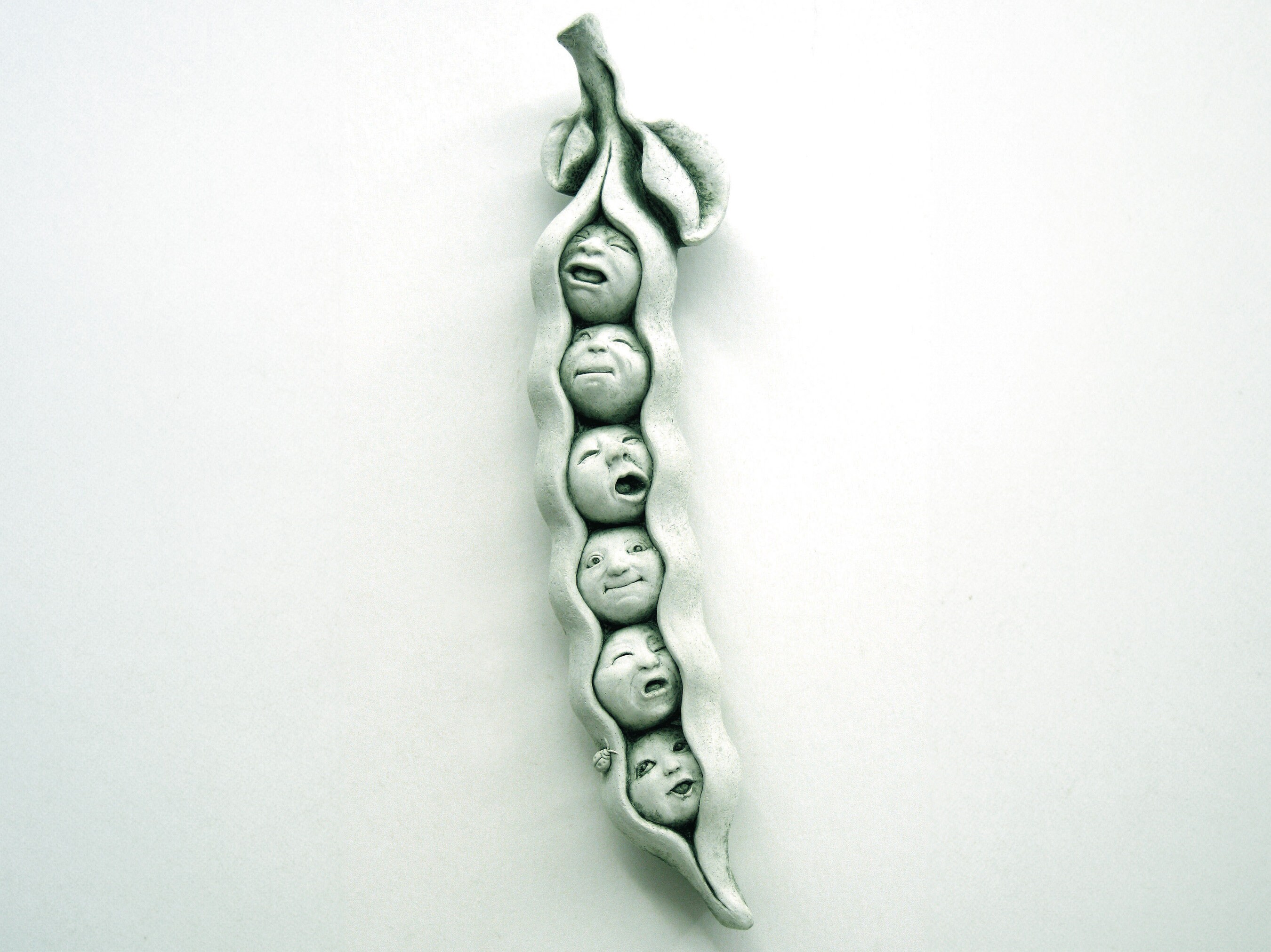 Peas in a Pod Stone Sculpture for Home or Garden, Two Peas in a