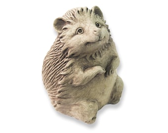 Hedgehog Garden Stautue, Stone Hedgehog Figurine, Gift For Hedgehog Lovers, Free-Standing Hazel Hedgehog Sculpture Garden Art