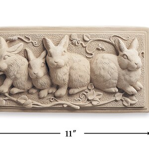 Handmade Stone Rabbit Plaque: Garden Wall Decor - Etsy