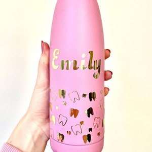 Personalised Water bottle for dental nurse, water bottle for dentist, gift for hygienist, dental gift, peronalised dental gift