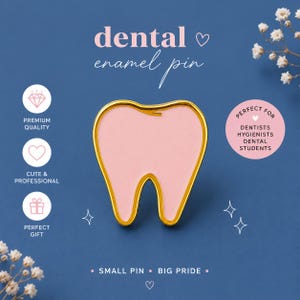 Alfinete de dente ROSA, presente para auxiliar de dentista, presente para dentista, presente para higienista dental, alfinete de dente, presente odontológico, presente para dentista.