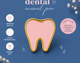 Dental gift, tooth pin PINK, gift for Dental Nurse, gift for Dentist, Dental Hygienist Gift, Tooth Pin, dental gift, dentist gift,