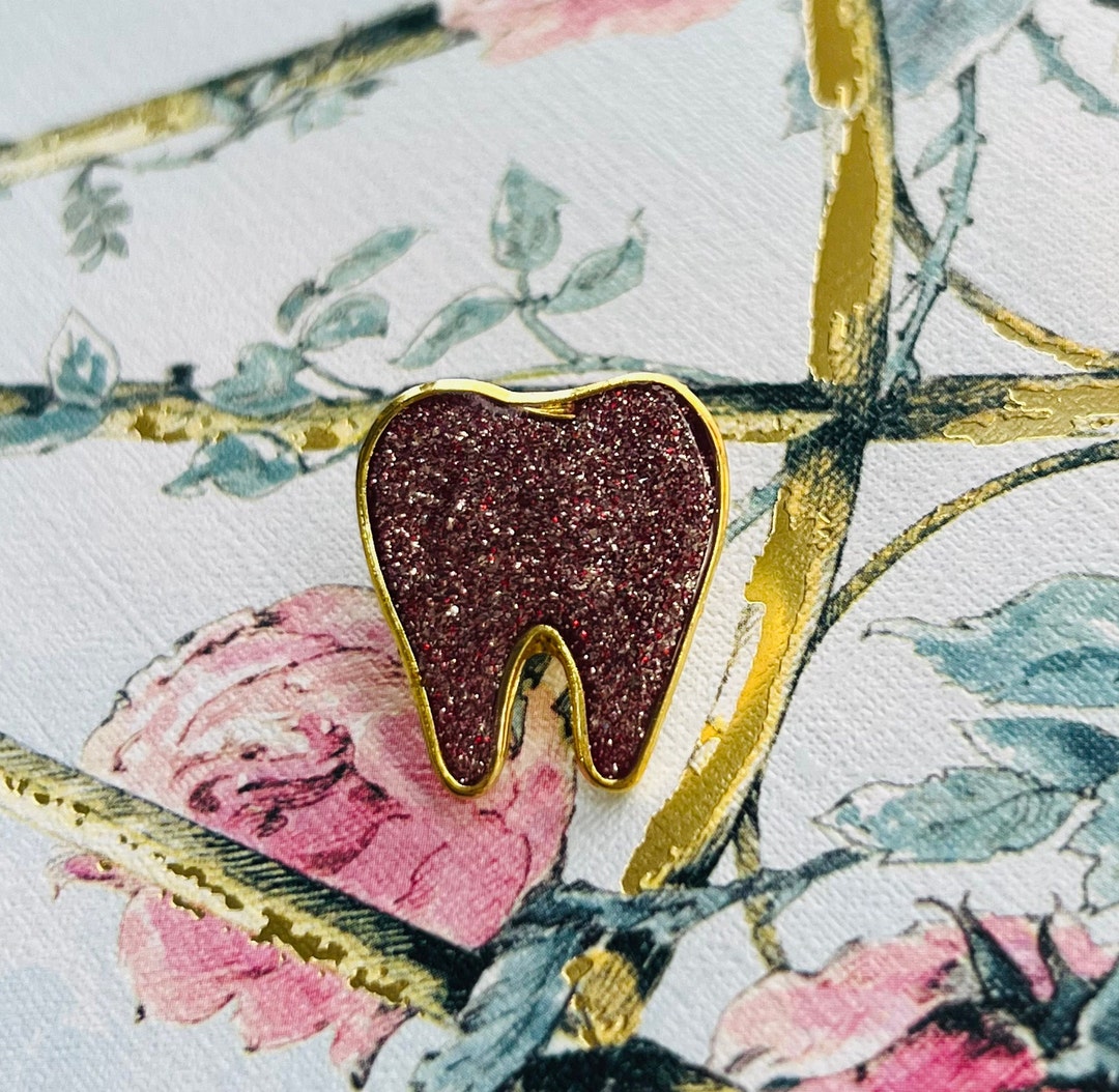 Dentist Gift, Glitter Enamel Pin, Tooth Pin, Dental Nurse Gift, Dental ...