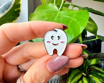 Enamel Tooth Pin, dental pin for Dental Nurse, Dental Hygienist Gift, dentist gift