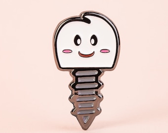 Zahnimplantat Emaille Pin, Zahnarzt Geschenk, Zahnarzthelferin Geschenk, Zahnimplantat Pin