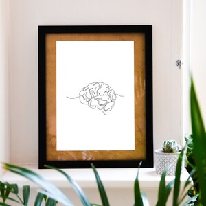 Brain Line Art, Wall Art, Modern Minimal, PRINTABLE DOWNLOAD A4 ...