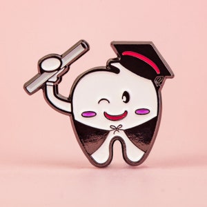 Dental Graduation Pin, Enamel Tooth Pin, Future Dentist gift, Future Dental Hygienist Gift, Tooth enamel pins