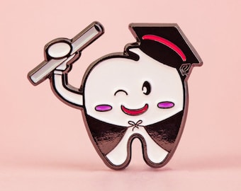 Dental Graduation Pin, Enamel Tooth Pin, Future Dentist gift, Future Dental Hygienist Gift, Tooth enamel pins