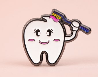 Tooth enamel pin, dental gift, dental pin, Dental Nurse Gift, Dentist Gift, Dental Hygienist Gift, Tooth Pin, Graduation Gift