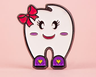 Tooth enamel pin, dental pin, Gift for Nurse, gift for Dentist, Dental Hygienist Gift, Tooth Pin, Accessories for Dental Team