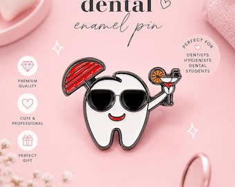 Dental Enamel Pin, Tooth pin, gift for dentist, dental hygienist gift, dental nurse gift, gift for dental assistant