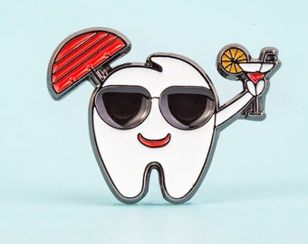 Dental Enamel Pin, Tooth pin, gift for dentist, dental hygienist gift, dental nurse gift, gift for dental assistant