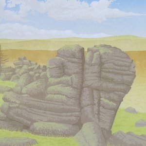 Quebra-nozes Tor, cartão de felicitações de Dartmoor