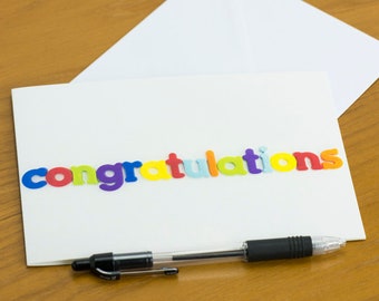 Congratulations Card. Blank inside for you to send all your best wishes to someone who needs to be congratulated