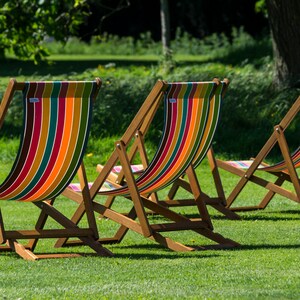 Deck chairs in the sun greetings card. Blank Inside so great for Birthday, Anniversary, Leaving, Retirement thank you, Father's day card